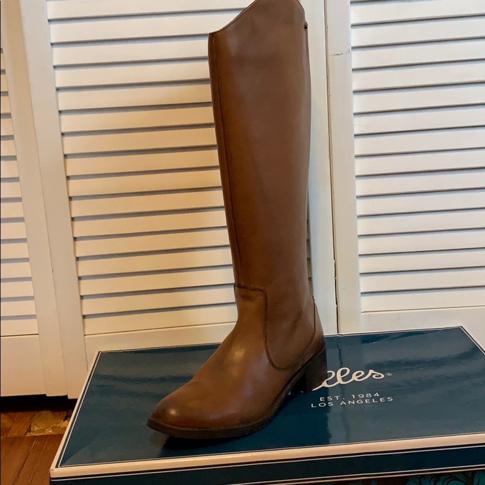 Seychelles Tall Chestnut Leather Knee-High Boots
